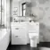 Avon Gloss White Combination Basin Drawer and Aruba Toilet 1100mm - Left Handed