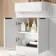Sicily Fluted Coastal White Vanity with Semi Recessed Basin 600mm - Black Accents