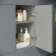 Harper Stone Grey Side Cabinet Unit 300mm - Brushed Brass Accents