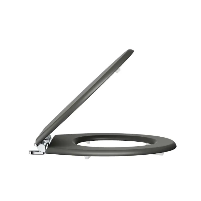 Hudson Traditional Graphite Grey Wooden Soft Close Toilet Seat