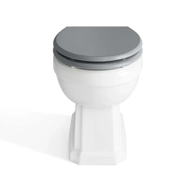 Hudson Traditional Back To Wall Toilet With Dove Grey Wooden Seat