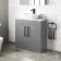 Avon Stone Grey Vanity with Marble Top & Curved Counter Top Basin 800mm - Black Accents