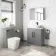 Avon Stone Grey Vanity with Marble Top & Curved Counter Top Basin 800mm - Black Accents
