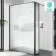 Munich Fluted Effect Matt Black Framed 8mm Wet Room Shower Glass 1400mm & 250mm Pivotal Return Panel