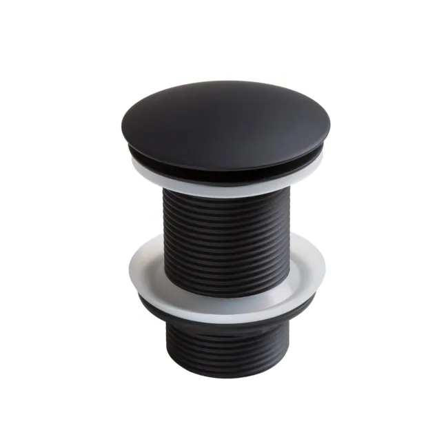 Matt Black Dome Top Pop Up Basin Waste - Unslotted