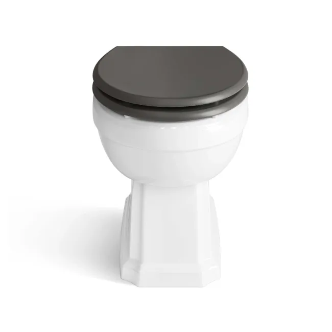 Monaco Graphite Grey Combination Vanity Traditional Basin with Marble Top & Hudson Toilet with Wooden Seat 1200mm