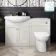 Capri Cotton White Combination Vanity Basin and Aruba Toilet 1350mm - Chrome Handles