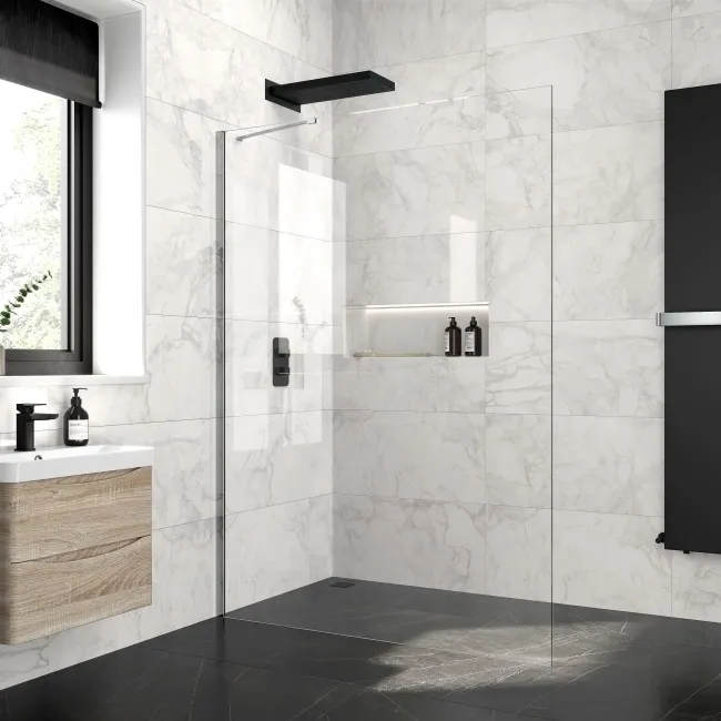 Copenhagen Easy Clean 8mm Wet Room Shower Glass Panel 1400mm