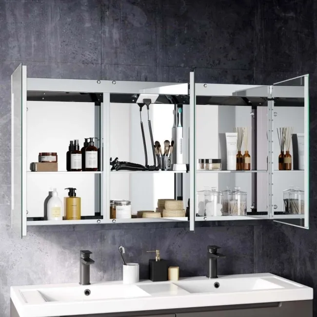 Emielia Illuminated LED Mirror Cabinet With BLUETOOTH Speaker 650x1200mm