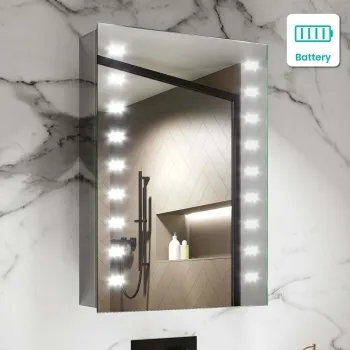 Madison Battery Powered Illuminated LED Mirror Cabinet 700x500mm