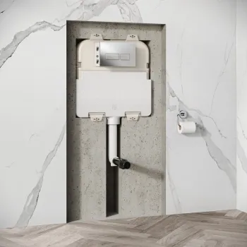 Idaho Pneumatic Concealed Cistern with Chrome Flush Plate - Square Buttons