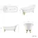 Highbury 1700mm Roll Top Slipper Bath - Brushed Brass Ball Feet