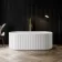 Brent 1700mm Fluted Matt White Freestanding Bath