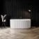 Brent 1500mm Fluted Matt White Back To Wall Bath