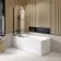 Linz Easy Clean 6mm Matt Black Bath Screen - 800mm