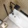 Linz Easy Clean 6mm Matt Black Bath Screen - 800mm