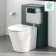 Detroit Cable Operated Concealed Cistern with Brushed Brass Push Button Dia.60mm