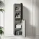 Crete Fluted Charcoal Elm Wall Hung Tall Cabinet 1400x350mm