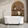 Shore 1700 Gloss White Freestanding Bath - Chrome Feet