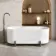 Shore 1700 Gloss White Freestanding Bath - Gunmetal Feet