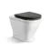 Kansas Traditional Rimless Back To Wall Toilet With Graphite Grey Wooden Seat - Brushed Brass Hinges