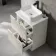 Crete Fluted Linen White Vanity Drawer with Marble Top & Marin Basin 600mm