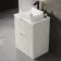 Crete Fluted Linen White Vanity Drawer with Marble Top & Reno Basin 600mm