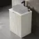 Crete Fluted Linen White Vanity with Marble Top 600mm - Excludes Counter Top Basin