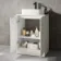 Crete Fluted Linen White Vanity with Marble Top & Marin Basin 600mm