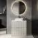 Crete Fluted Linen White Vanity Drawer with Marble Top & Reno Basin 800mm