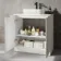 Crete Fluted Linen White Vanity with Marble Top & Reno Basin 800mm