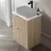 Crete Fluted Apex Oak Vanity Drawer with Marble Top 600mm - Excludes Counter Top Basin