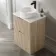 Crete Fluted Apex Oak Vanity Drawer with Marble Top & Nevis Basin 600mm