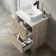 Crete Fluted Apex Oak Vanity Drawer with Marble Top & Marin Basin 600mm