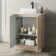 Crete Fluted Apex Oak Vanity with Marble Top & Reno Basin 600mm