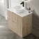 Crete Fluted Apex Oak Vanity Drawer with Marble Top & Nevis Basin 800mm