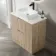 Crete Fluted Apex Oak Vanity Drawer with Marble Top & Reno Basin 800mm