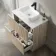 Crete Fluted Apex Oak Vanity Drawer with Marble Top & Reno Basin 800mm