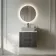 Crete Fluted Charcoal Elm Wall Hung Drawer Vanity with Marble Top 600mm - Excludes Counter Top Basin