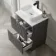 Crete Fluted Charcoal Elm Vanity Drawer with Marble Top & Reno Basin 600mm