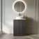 Crete Fluted Charcoal Elm Vanity with Marble Top & Nevis Basin 600mm