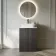Crete Fluted Charcoal Elm Vanity with Marble Top & Reno Basin 600mm