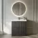 Crete Fluted Charcoal Elm Basin Vanity Drawer 800mm
