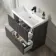 Crete Fluted Charcoal Elm Basin Vanity Drawer 800mm