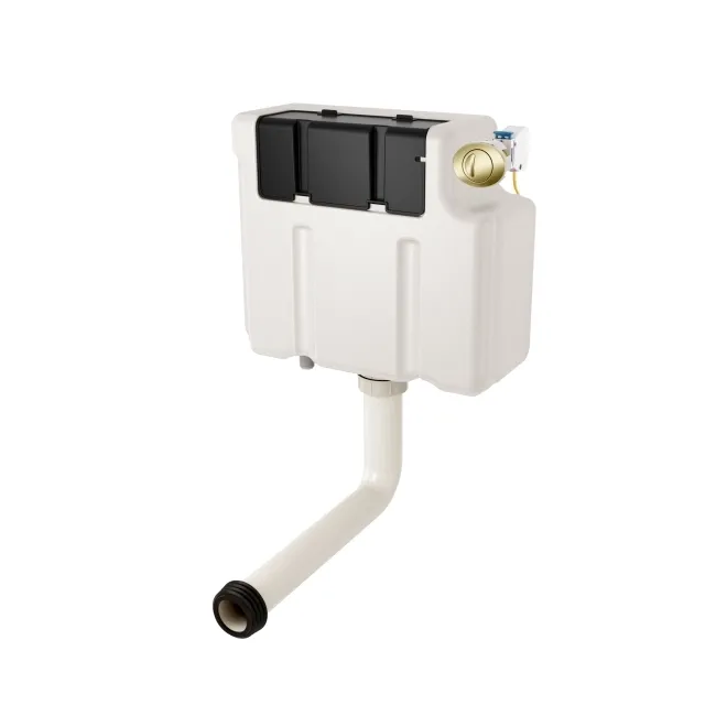 Detroit Cable Operated Concealed Cistern with Brushed Brass Push Button Dia.60mm
