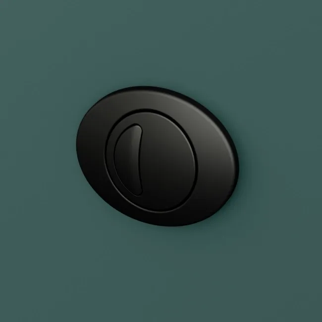 Detroit Matt Black Round Push Button for Cable Operated Concealed Cistern - Dia.60mm