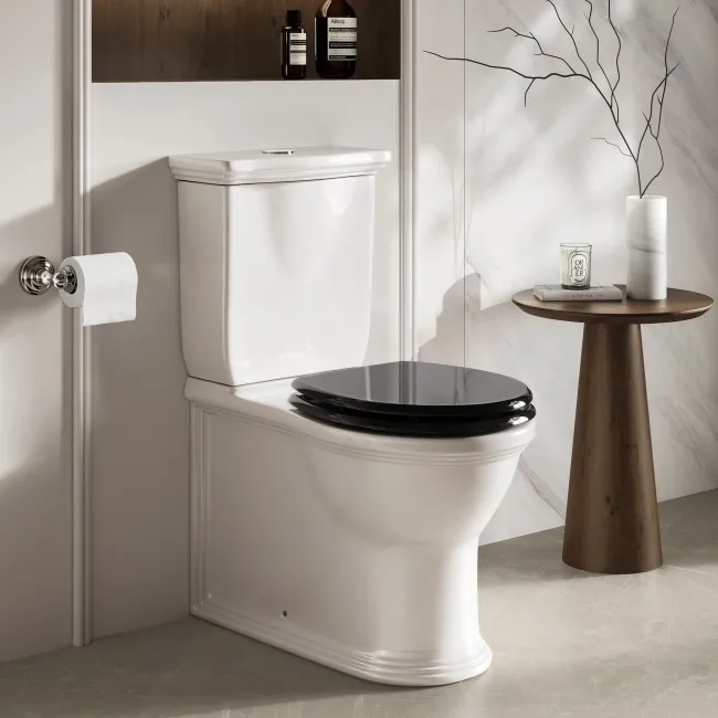 Alma Traditional Gloss Black Wooden Soft Close Seat