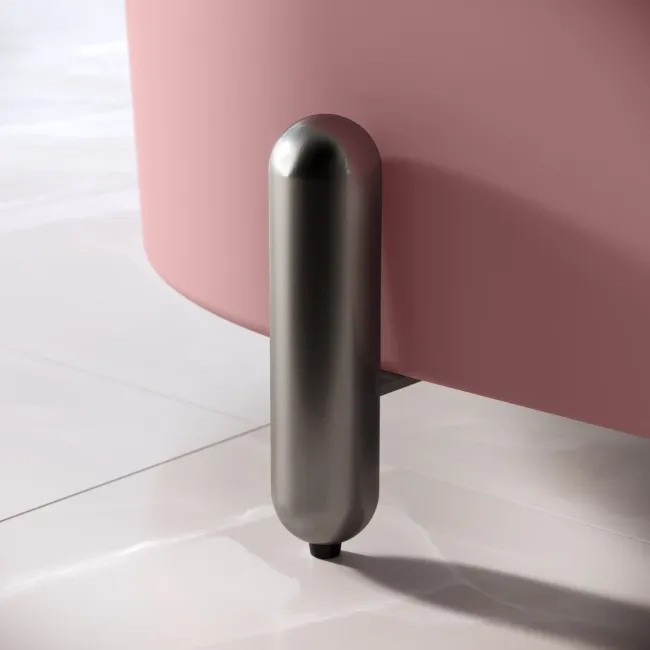 Shore 1700 Matt Pink Freestanding Bath - Gunmetal Feet