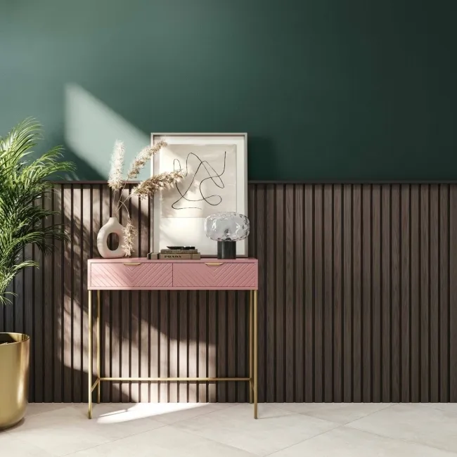 Trepanel® Walnut Brown Acoustic Half Wood Wall Panels