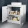 Corsica Gloss White Vanity with Marble Top & Marin Basin 800mm